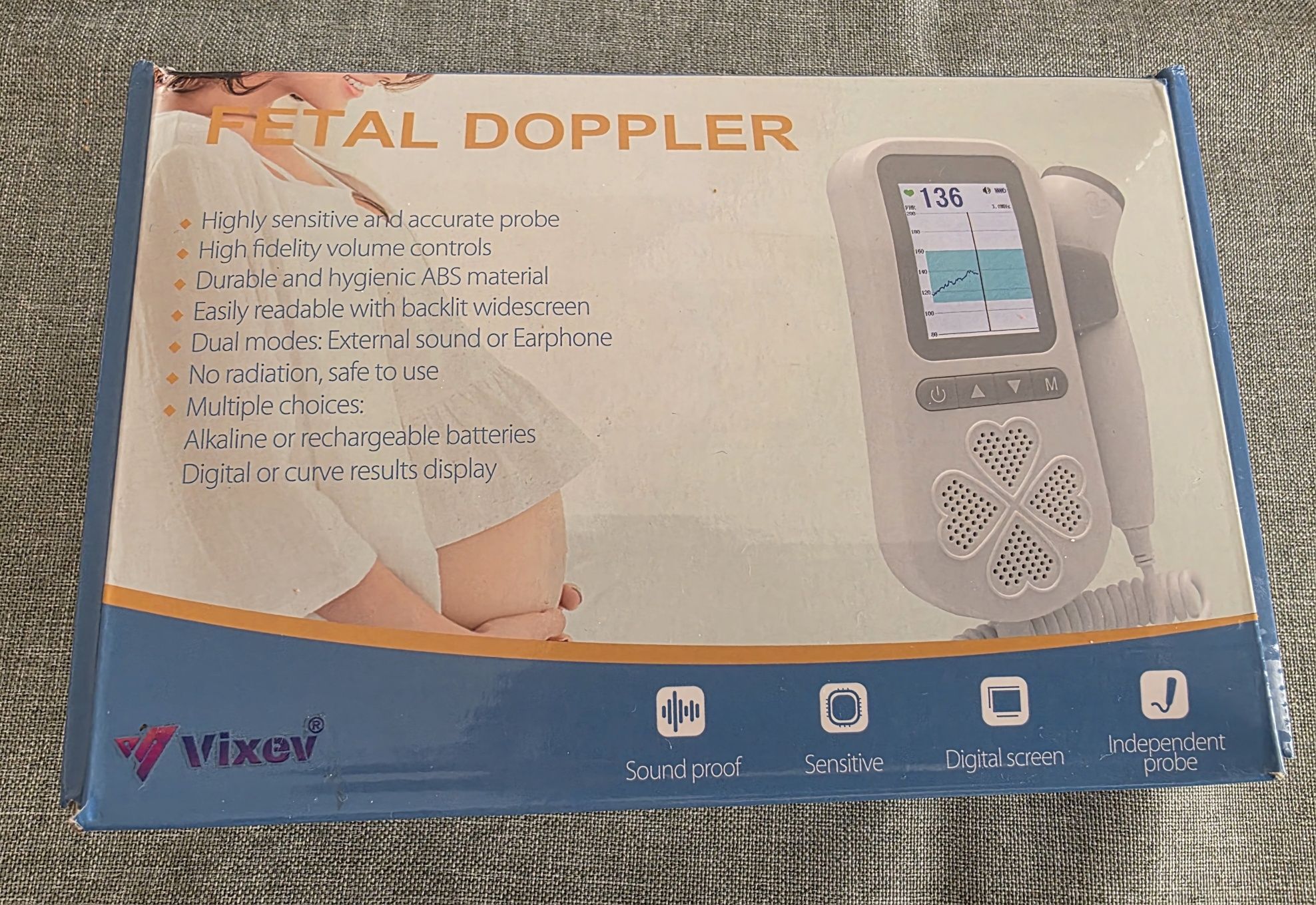 Monitor Fetal Doppler pentru gravide, Vixev