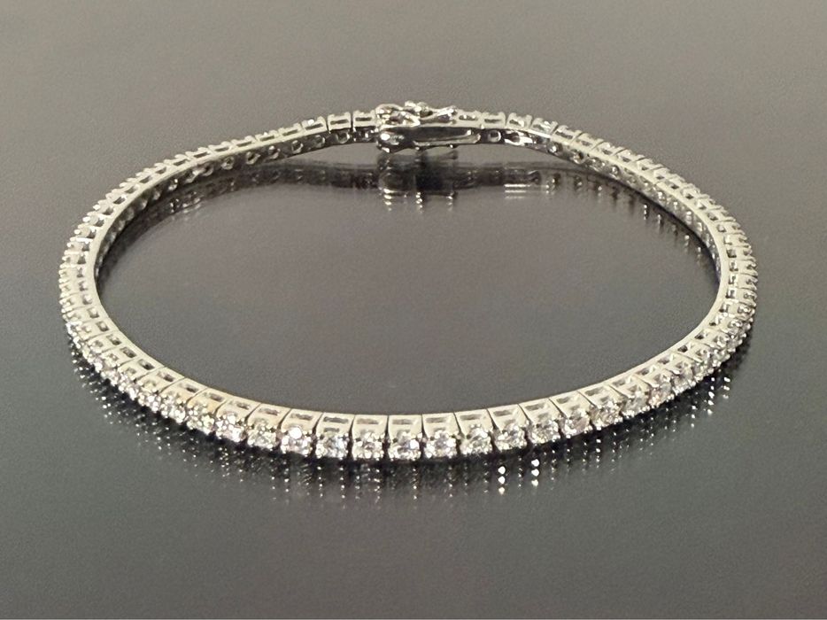 Bratara Tennis aur alb 18kt cu diamante naturale si certificat