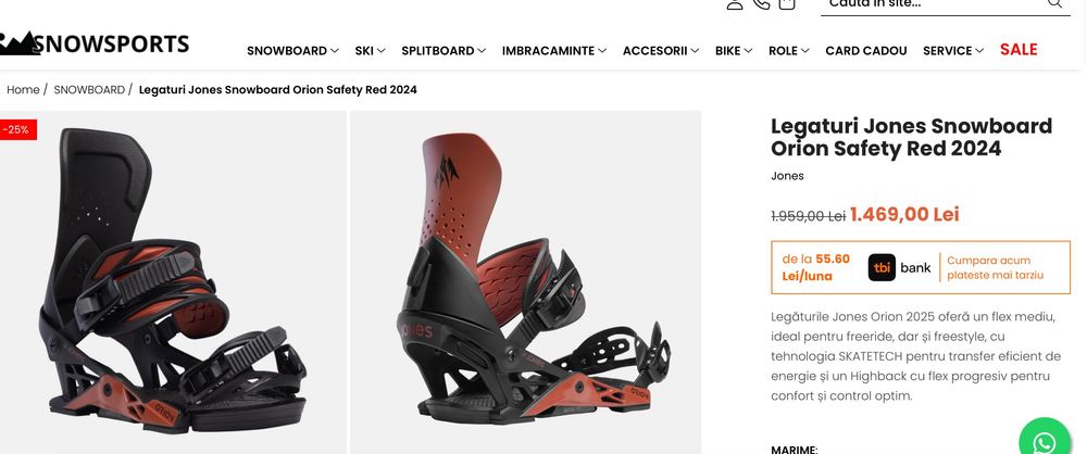 Legaturi Jones Snowboard Orion Safety Red 2024