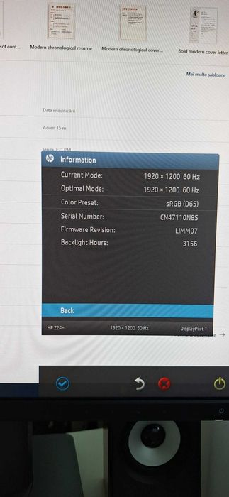 Monitor LED HP Z24N, Diagonala 24 Inch, HDMI, DVI, DP, USB3.0, PIP