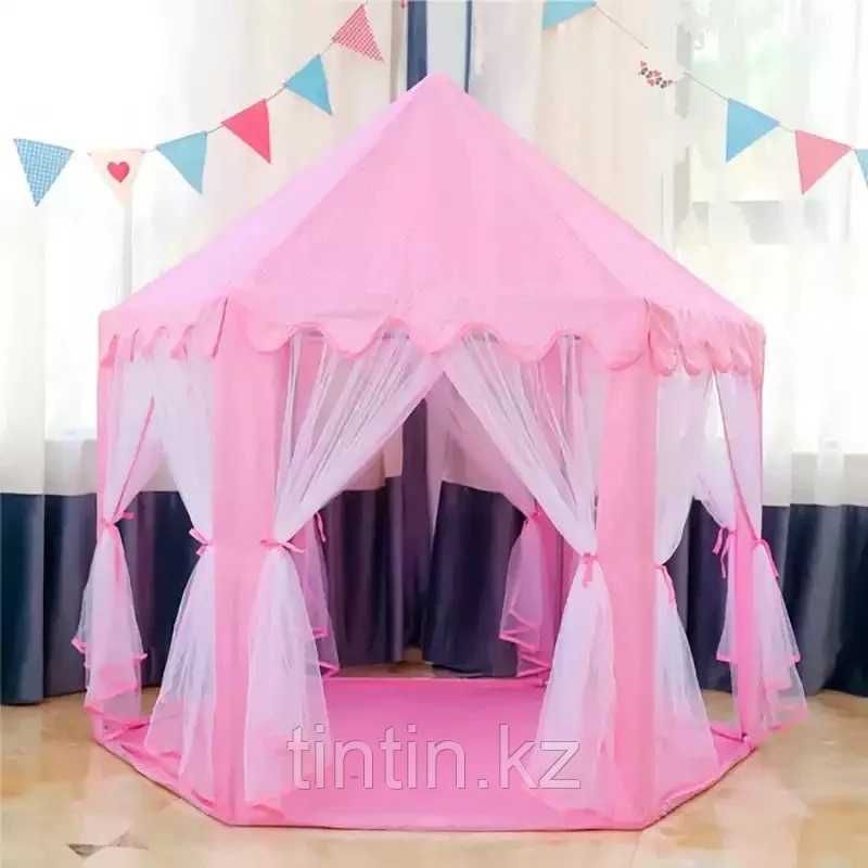 Детская палатка домик - Шатёр 140х140х135см розовая