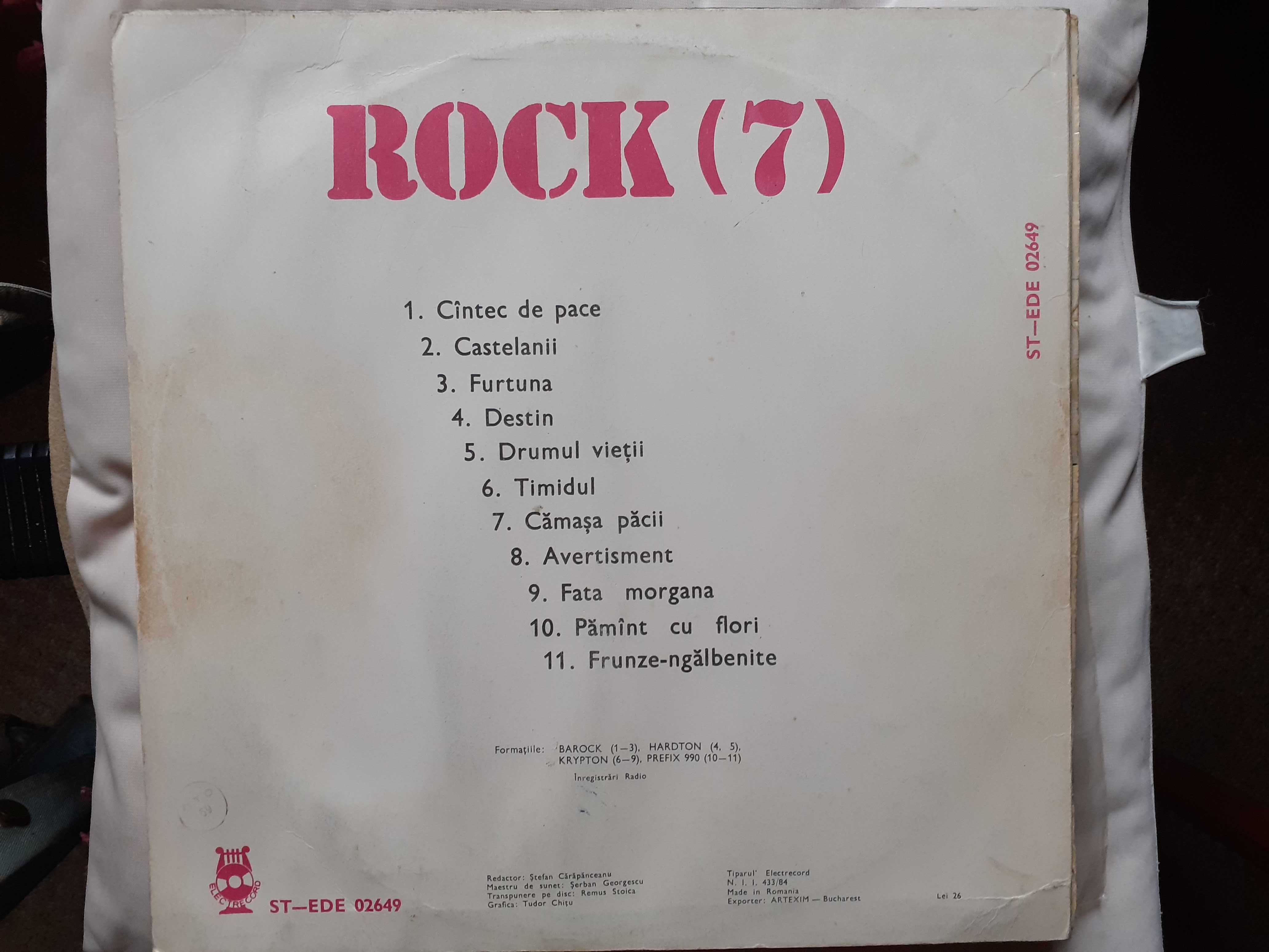 Vinil Barock / Hardton / Krypton / Prefix 990 "Formatii Rock 7" 1985