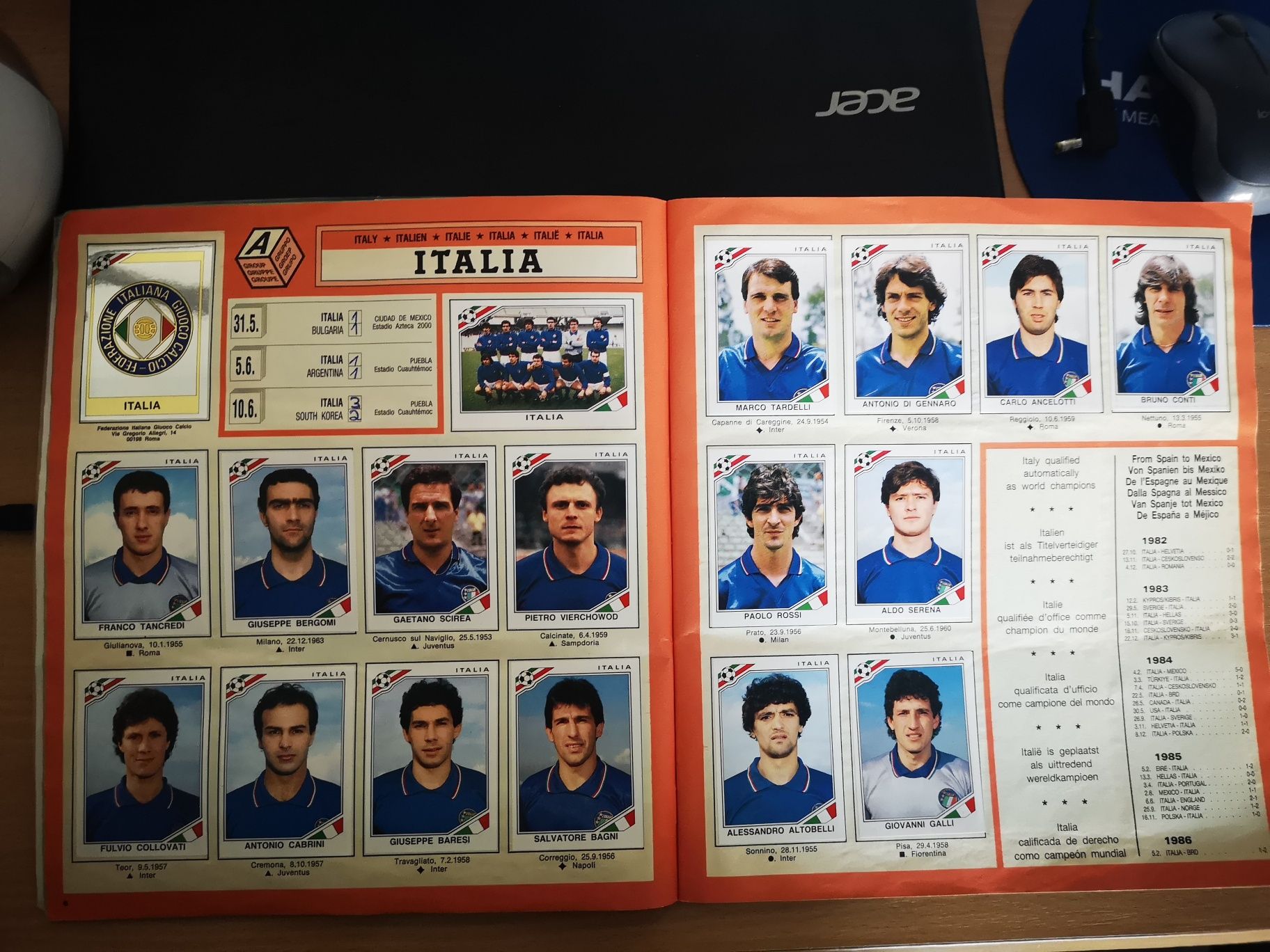 Panini album Mexico 86 Mexic 1986 complet Platini Maradona Rummennigge