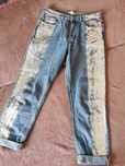 Blugi H&M cu imprimeu argintiu marimea 38