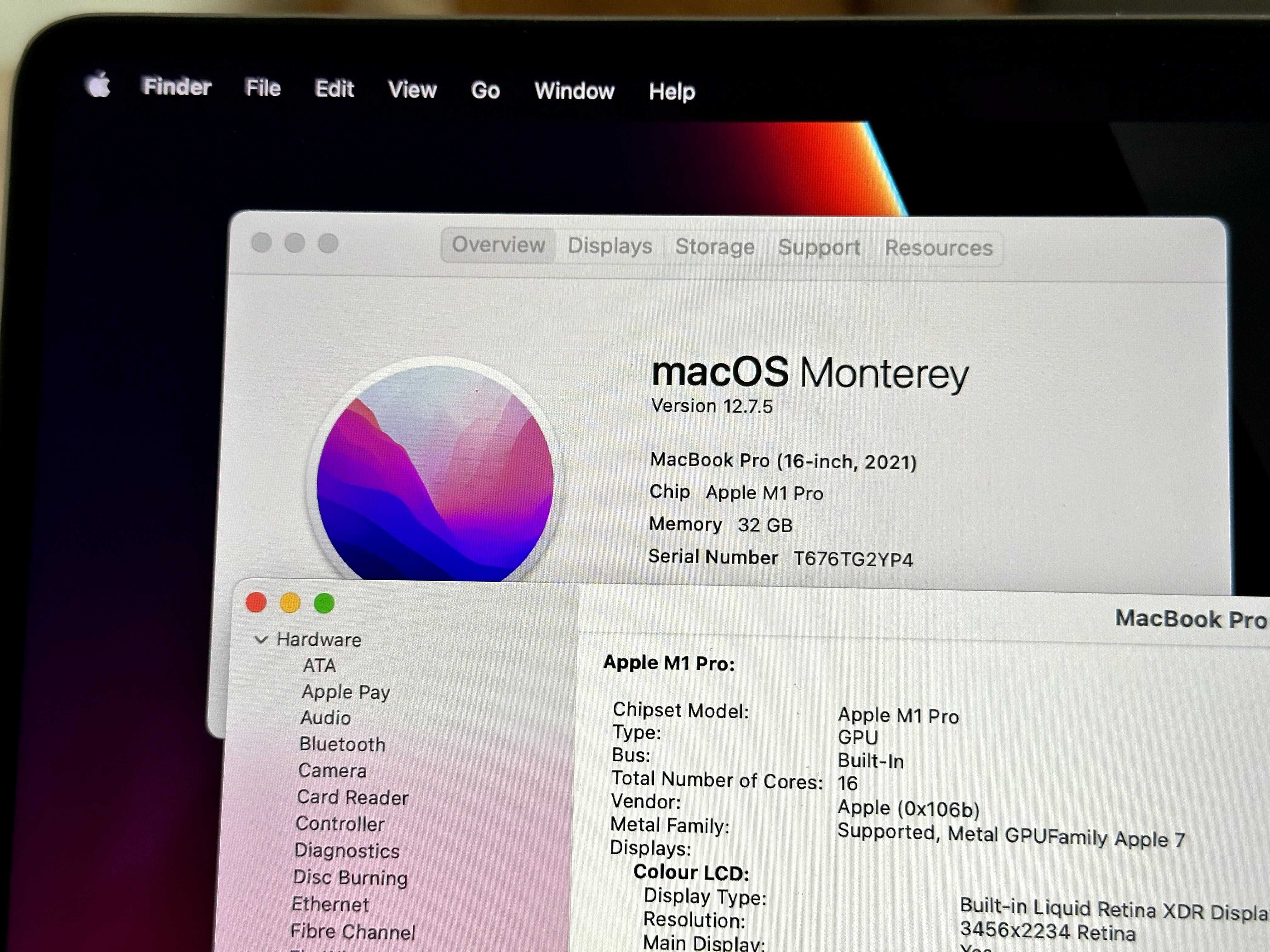 Apple Macbook Pro A2485 М1 ПРО 32 / 512  16 инча 2021 г