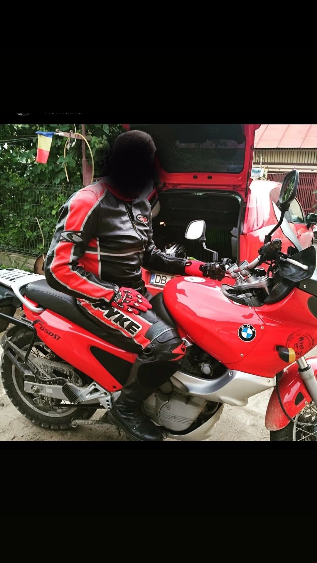 Combinezon moto SPIKE roșu/negru/gri