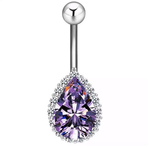 Pierce Buric cristale swarovski Piatra diamant oval auriu argintiu