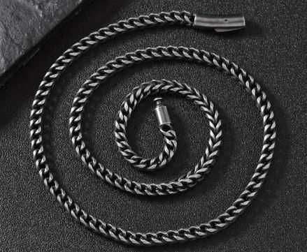 Мъжки комплект гривна и верижка. Неръждаема стомана.