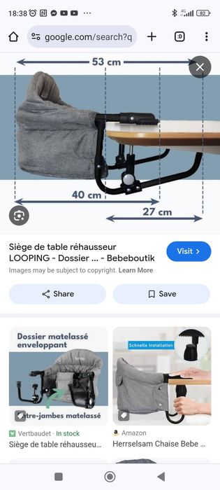 Scaun pliabil pentru copii  până la 15 kg