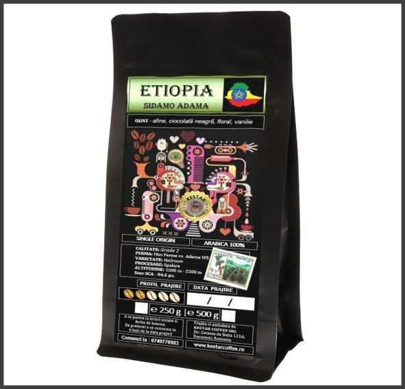 Cafea Boabe KESTAR COFFEE, ETIOPIA Sidamo Adama , 1Kg prajita