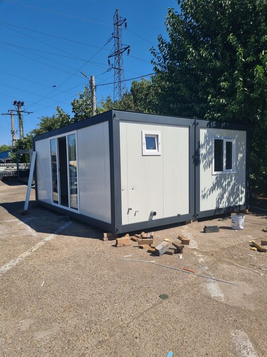 Vand containere birou, grup sanitar, cabina paza, vestiar, dormitor