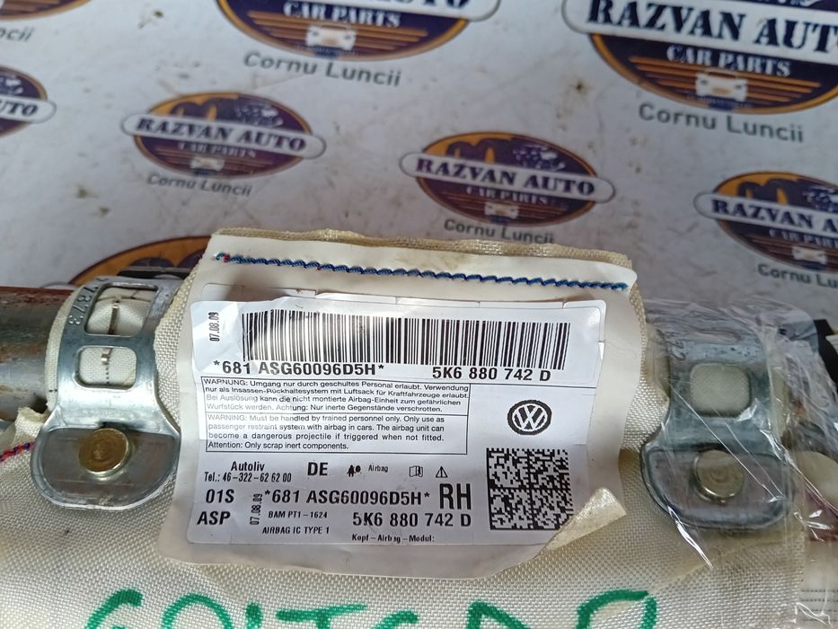 airbag cortina dreapta volkswagen golf 6 2009