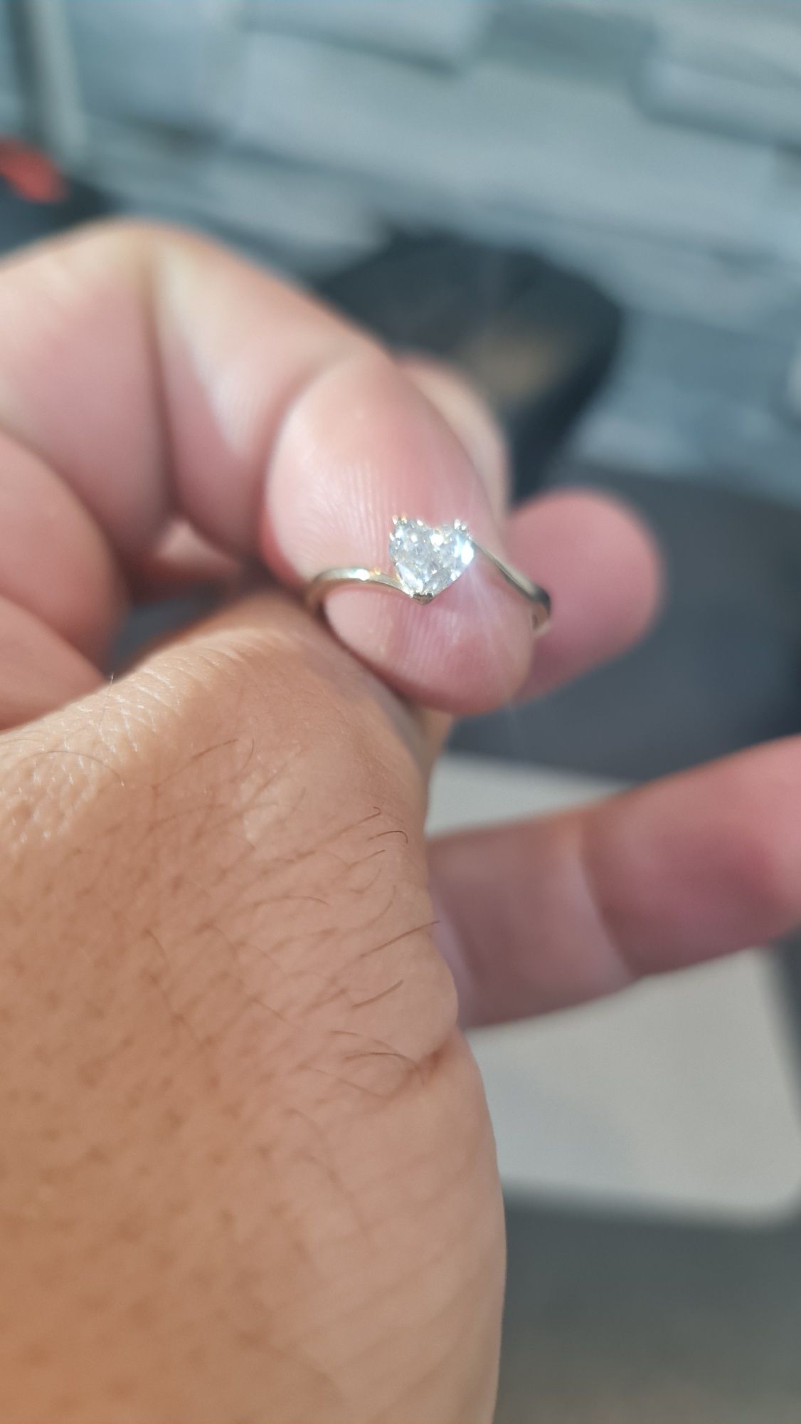 Inel logodna Diamant 0.53 ct VS2 inima SUPERB