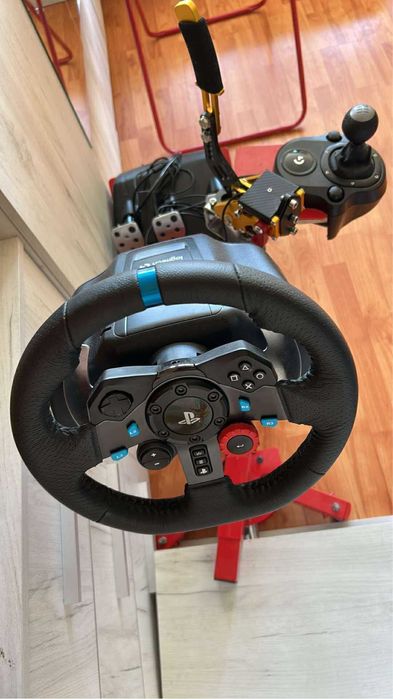 Logitech g920 + стойка , шифтър и ръчна