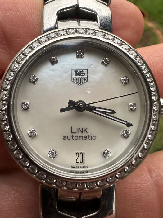 Таг Хоер. Tag Heuer Link дамски часовник. Перла и брилянти