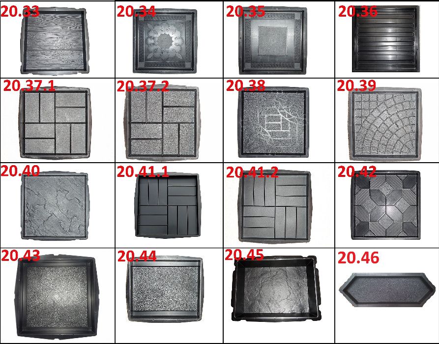 Калъпи на тротоарни плочки за производство на бетонови изделия