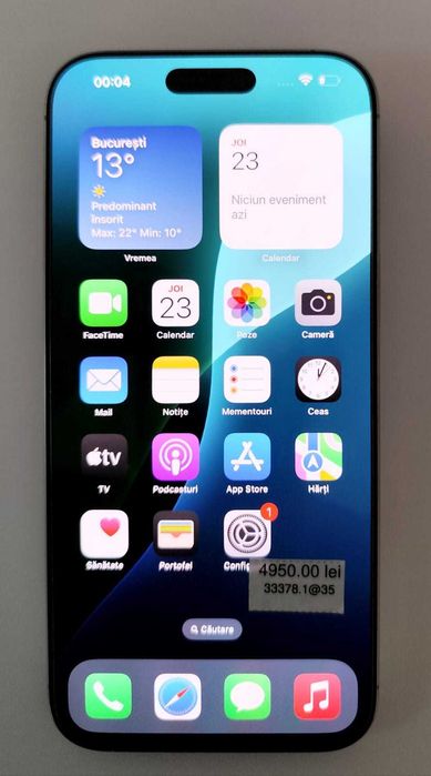 (AG 35)Telefon iPhone 16Pro Max 256Gb b.33378 - 4950Lei Garantie 2ani!