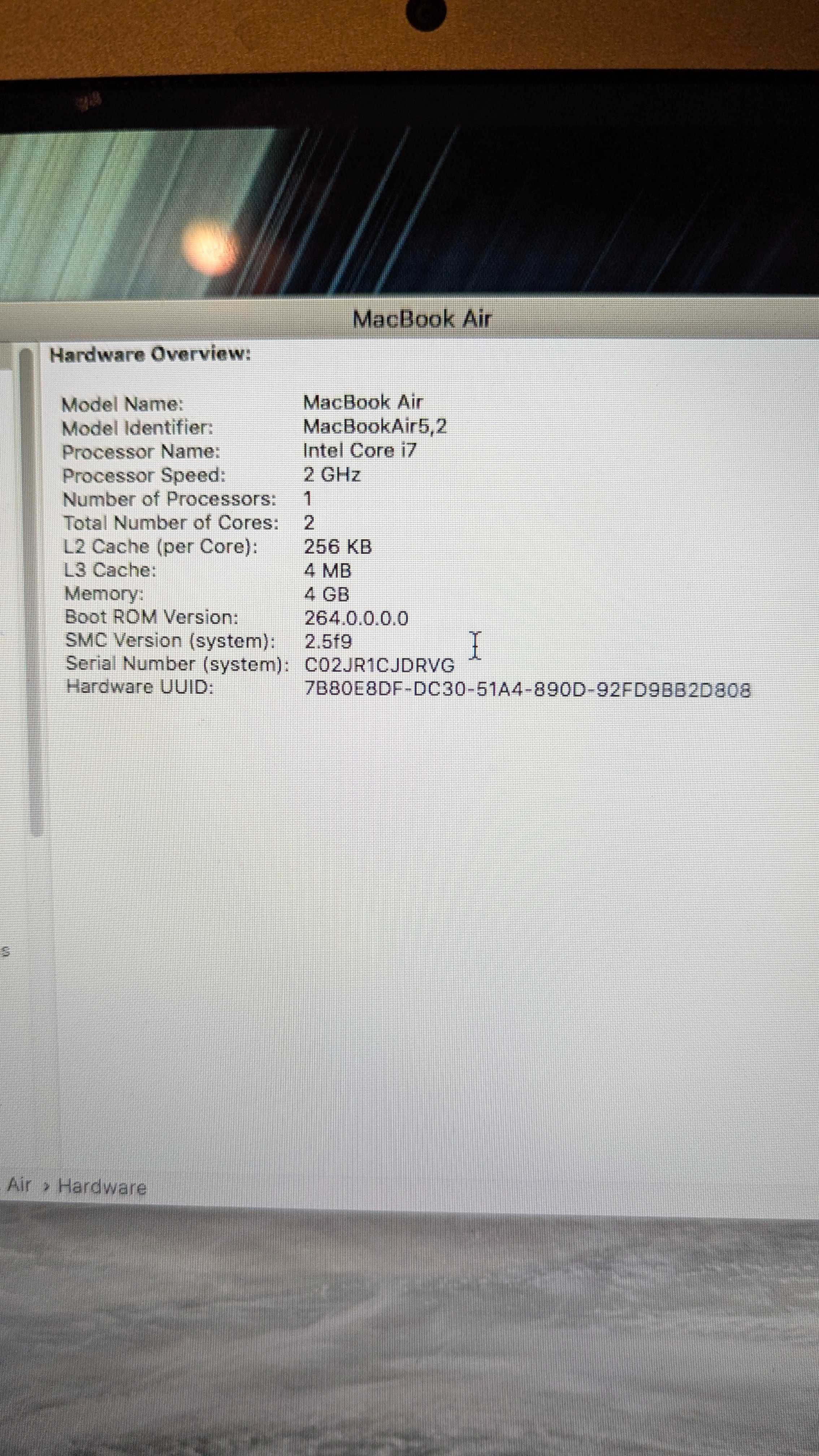 Apple MacBook Air 2012 13.9" 4G Ram 250GB диск i7