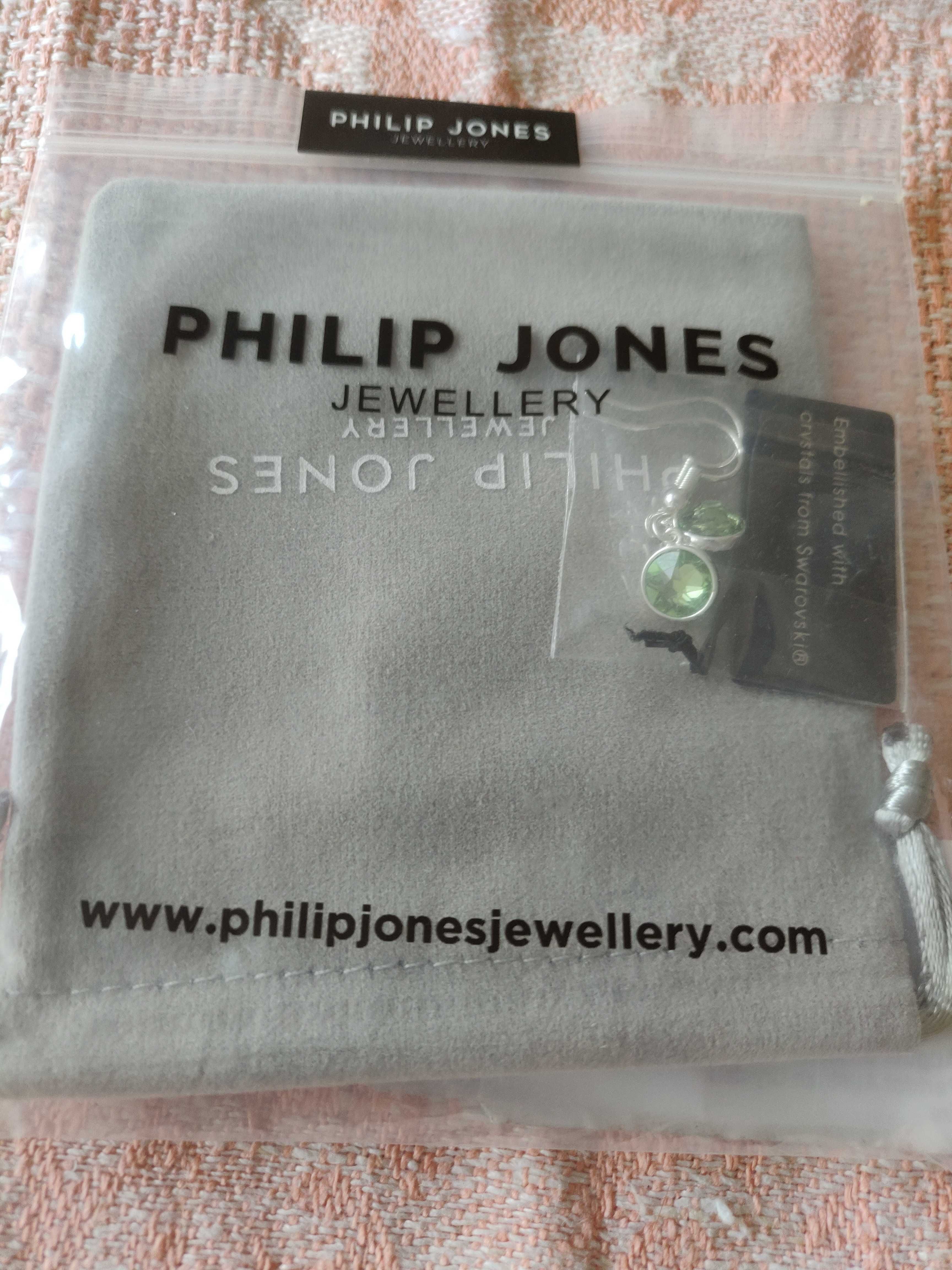 Обици със зелен Сваровски Philip Jones