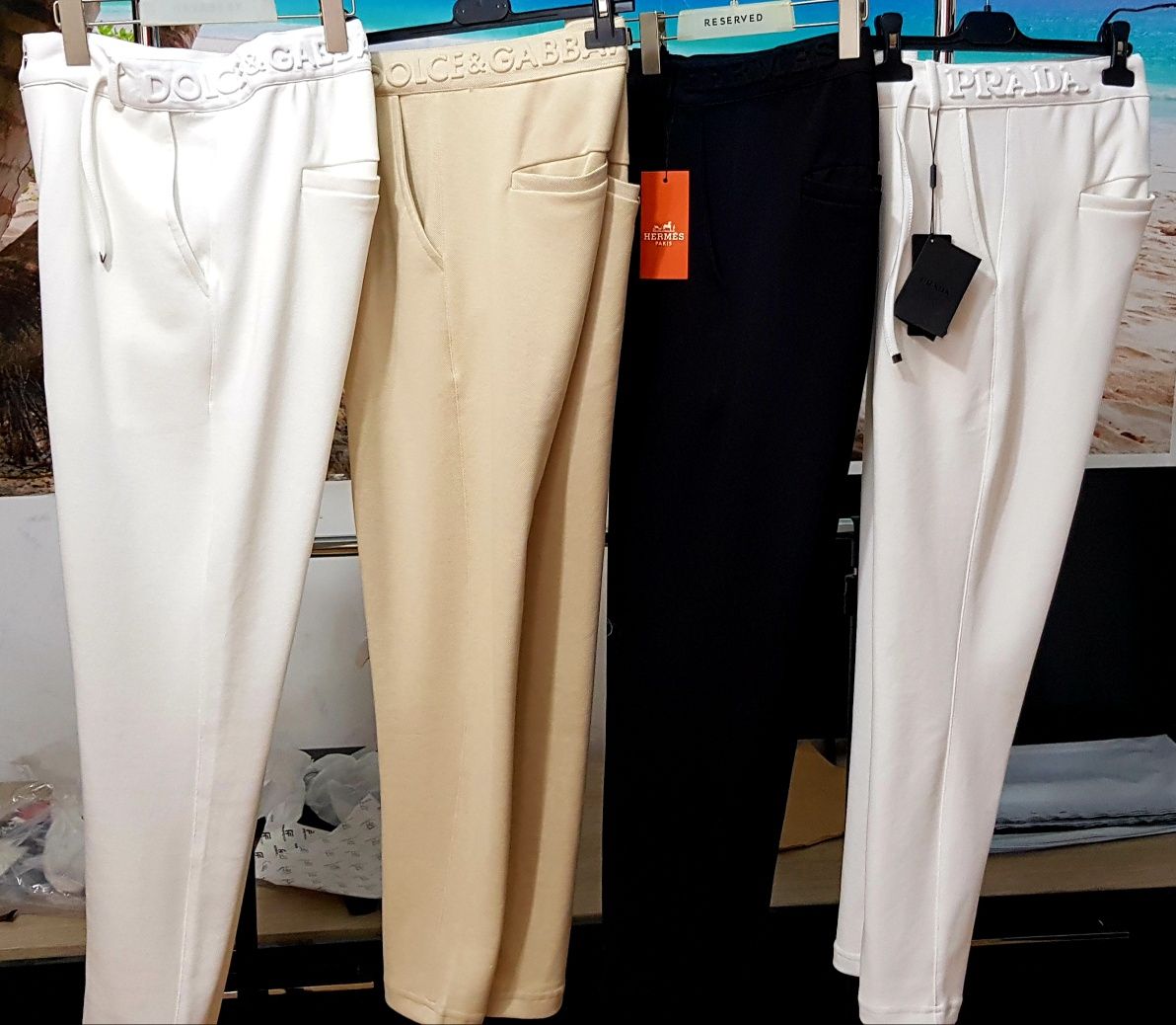 Pantaloni conici bumbac sport/casual Prada (nu DG,H3rmes)