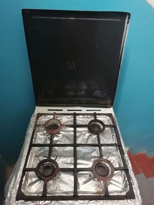 Газовая плитка в рабочем состоянии