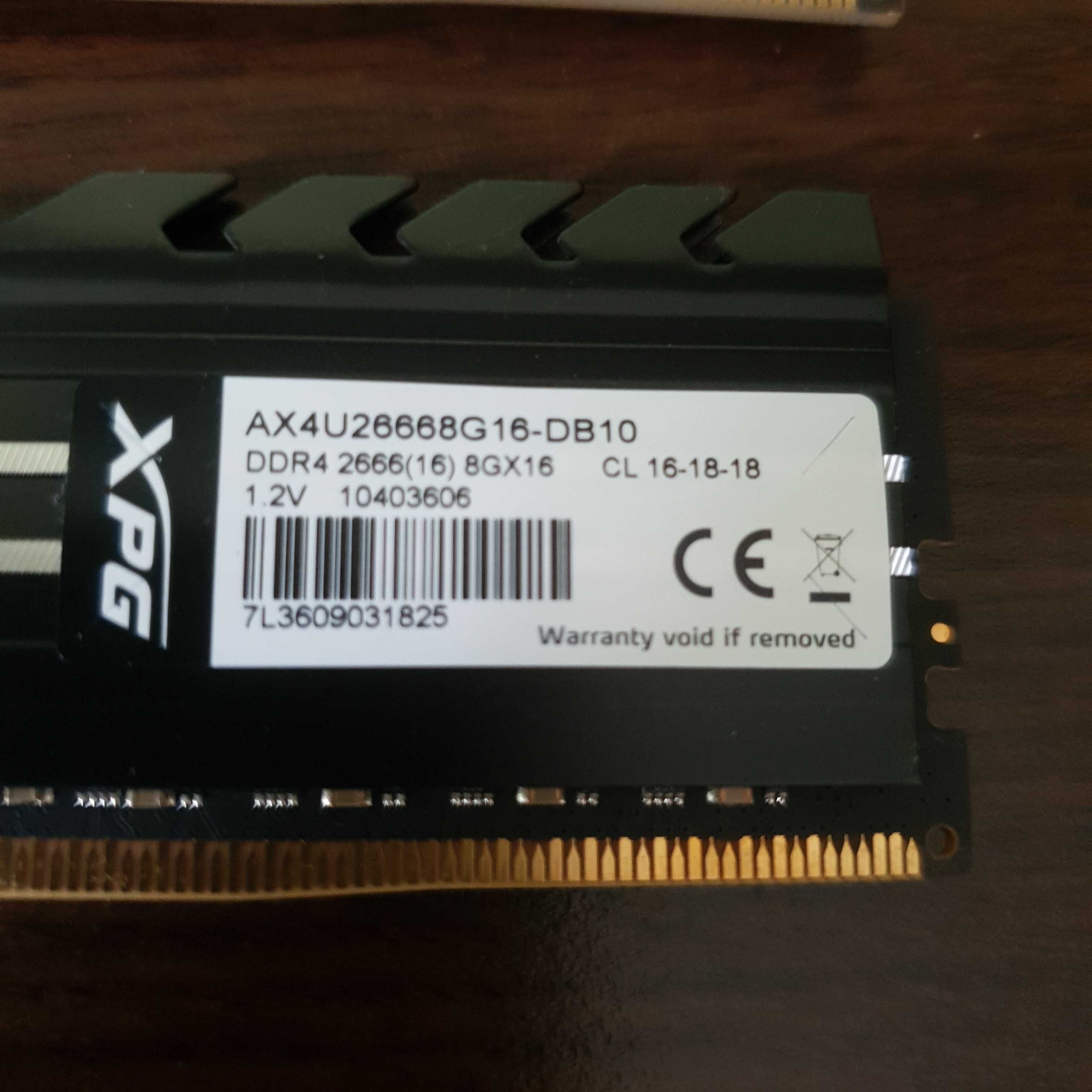 Memorii ADATA XPG Gammix D10 Black 16GB DDR4 2666MHz CL16 Dual Channel