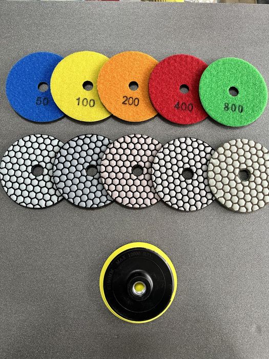 Диск диамантен за шлайфане на гранит, мрамор, камък с велкро 100мм