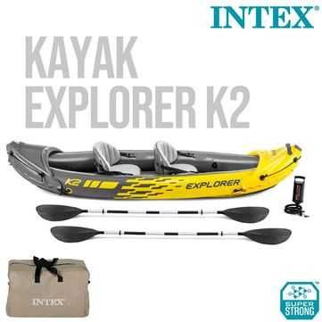 Двуместно надуваемо морско кану Explorer K2 - Intex