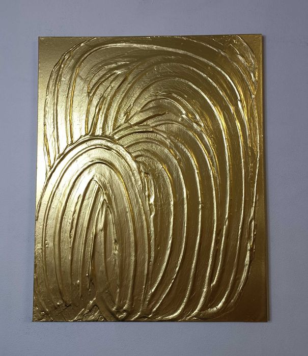 Картина абстракция золото