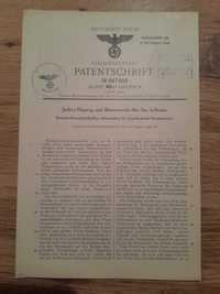 Patent brevet inventie Germania Reich nazism zvastica document 1938