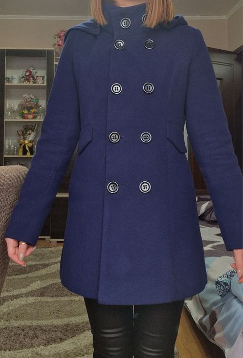 Palton dama bleumarin