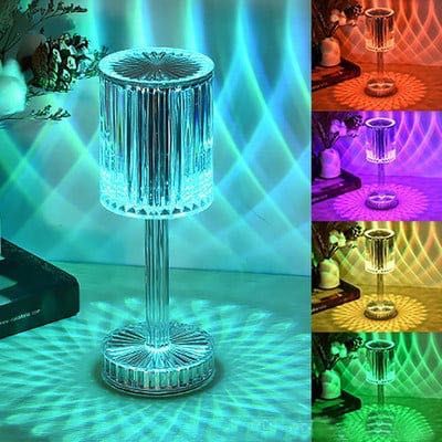 Кристална LED настолна лампа DIAMOND дистанционно управление RGB