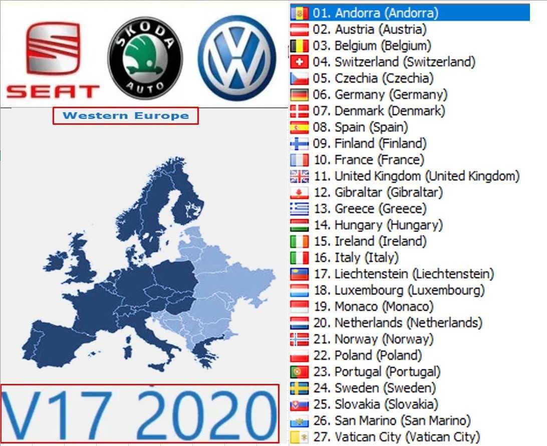 2020 Карти навигация Шкода Skoda RNS Columbus и ъпдейт на фърмуера