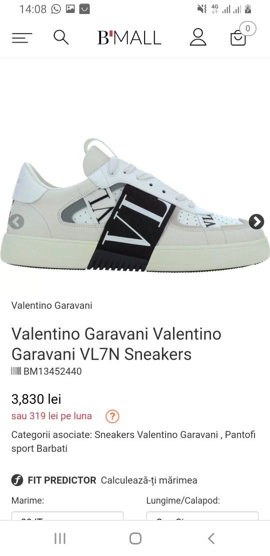 Valentino Garavani VL7N Sneakers marime 41 (fit 42)