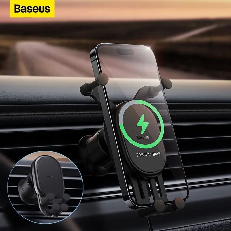 Baseus 15W Авто Держатель с беспроводной зарядкой