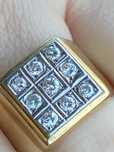 Inel barbatesc Aur 14k cu 9 diamante taietura briliant