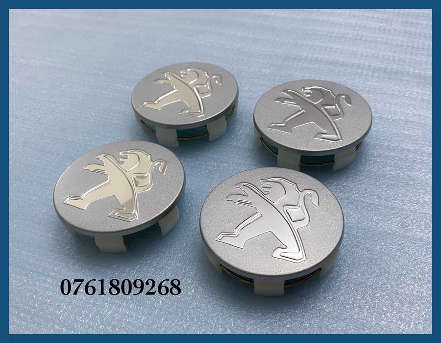 Set 4 capace gri 60mm jante aliaj Peugeot