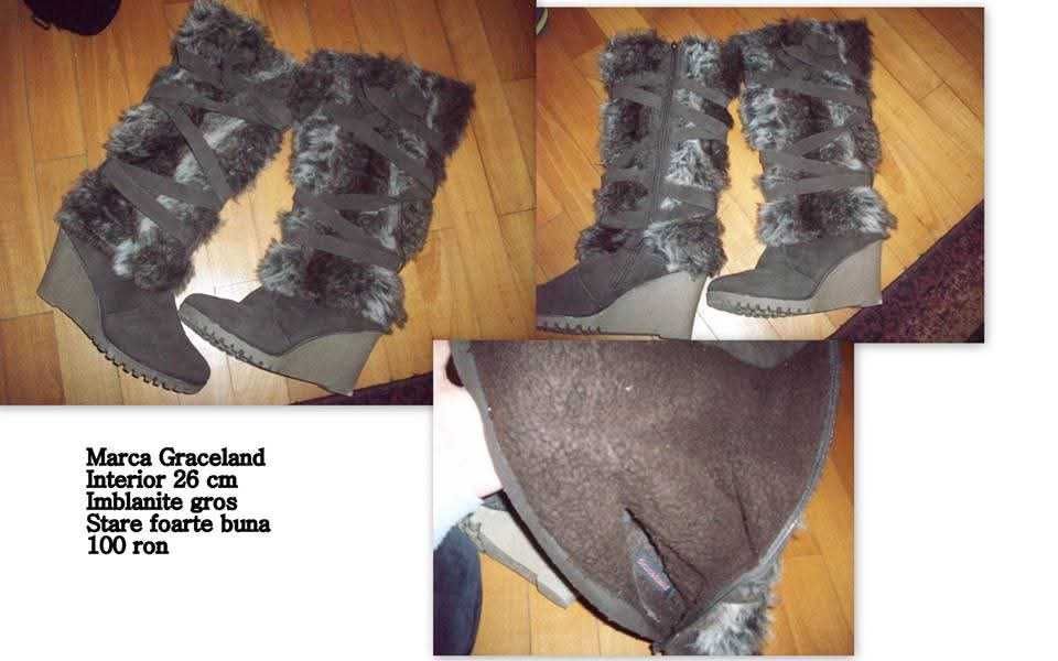 Cizme îmblănite interior int 26 cm