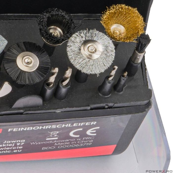 Mini polizor drept cu maner, putere 350 W, 300 piese, Red Technic