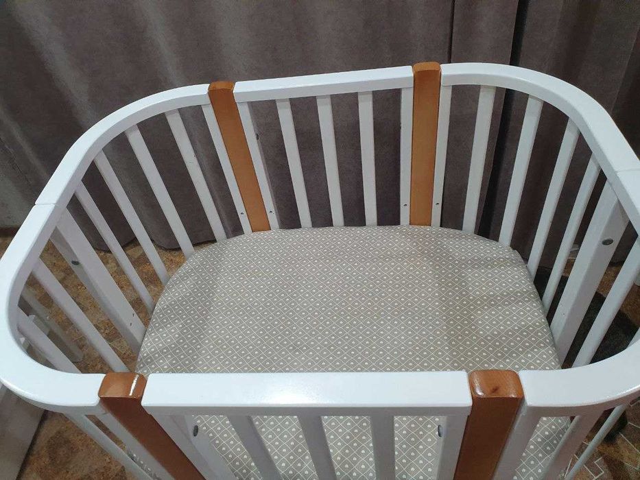 Детская кроватка-трансформер от 0 до 5 лет с люлькой и 2 матрасами!