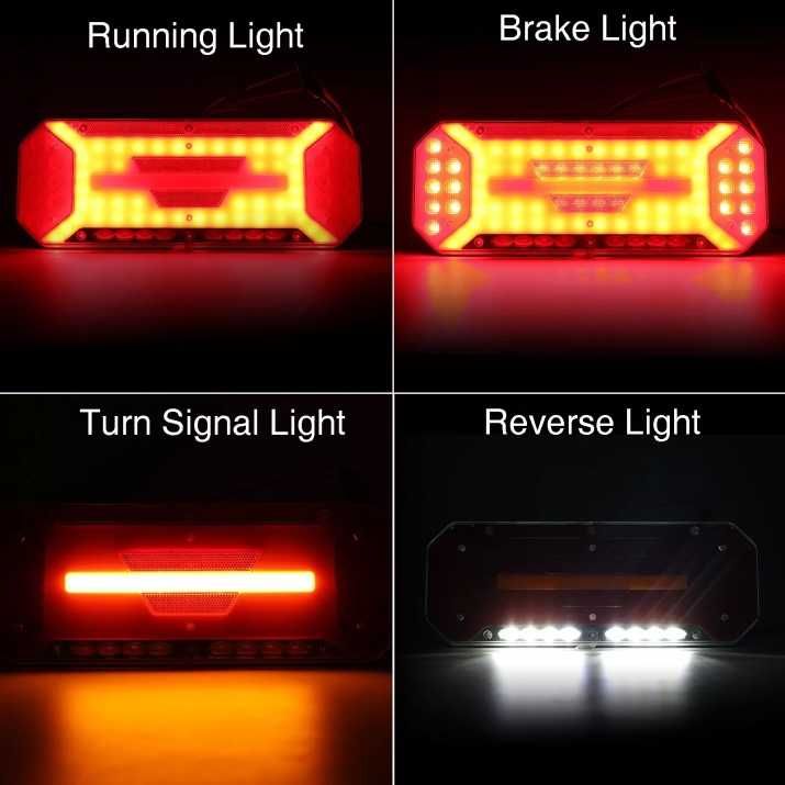 НОВ Модел LED Диодни стопове с динамичен мигач 34х13см 12V 24V