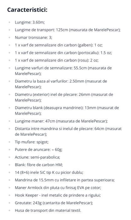 Vand lanseta preston ascension 3,6 m