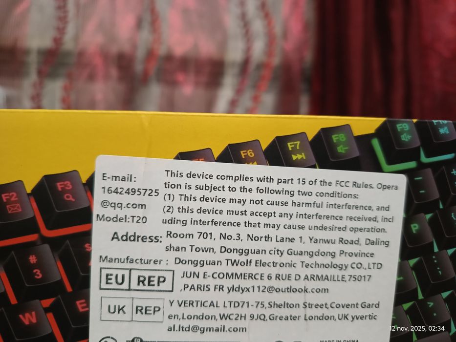 Tastatură Gaming T-WOLF Rainbow Backlit + Mouse White shark gaming