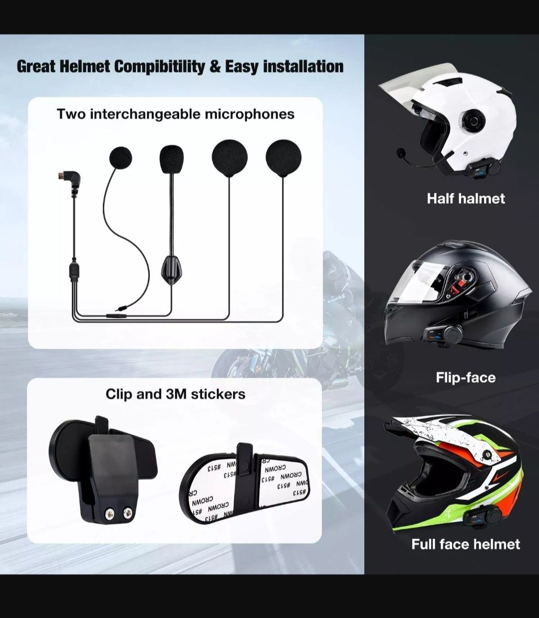 Căști Bluetooth pentru motociclete Fodsports FX6