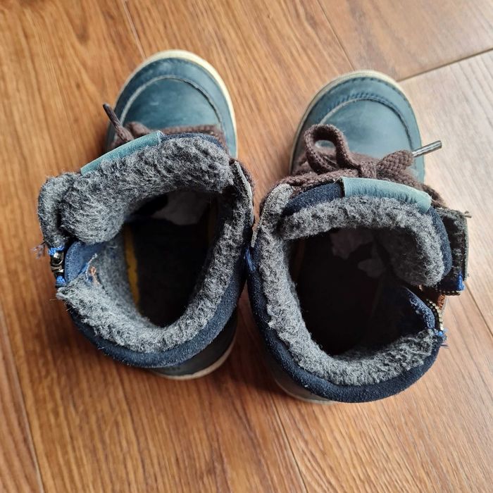 Ghete imblanite ca noi DDstep piele baieti 26 talpic 15.8 cm