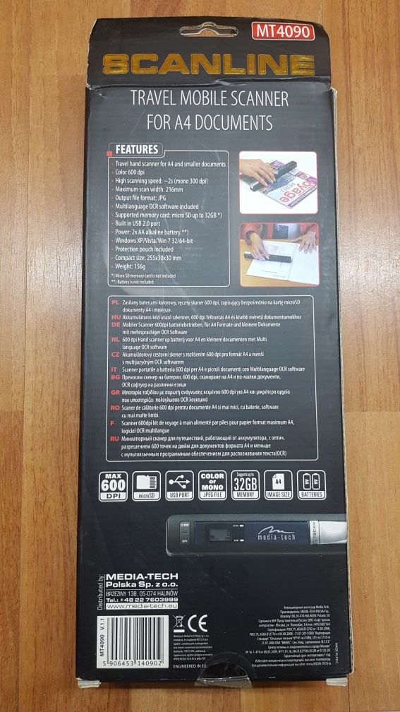 Scanner manual, mobil