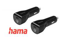 2x Incarcator auto USB Hama Qualcomm Quick Charge 4+, Negru