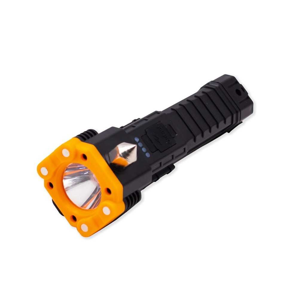 Lanterna tactica LED 5 moduri iluminare, cutter spargator geam USB
