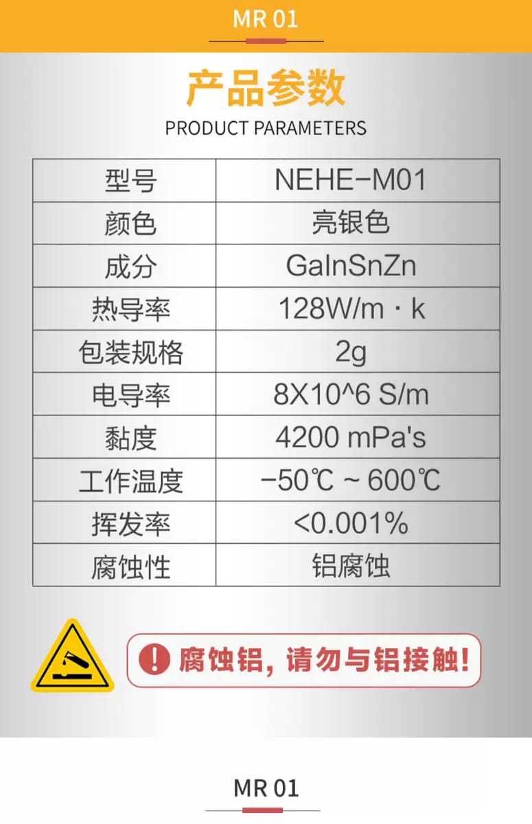 Жидкий металл для процессора NEHE MR-01, 128W, 2гр.