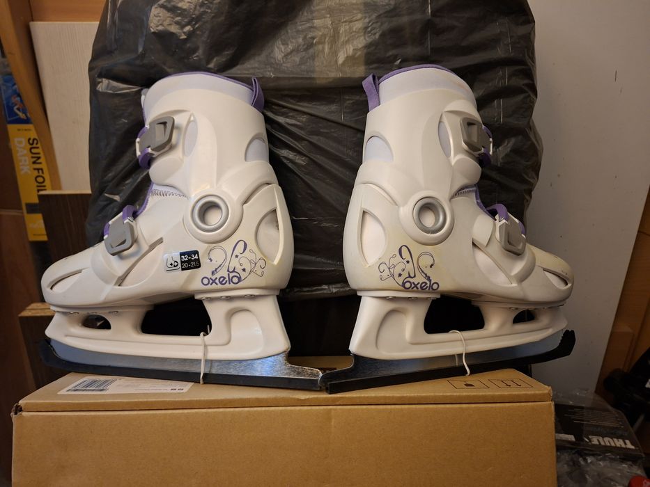 Patine gheață Play 3 Alb Fete